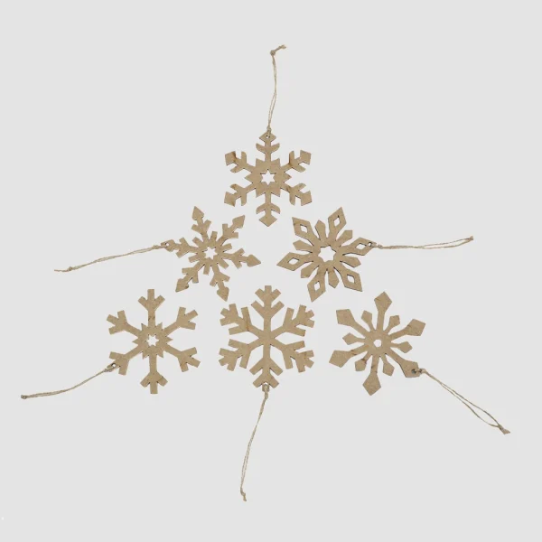 Pack de 6 adornos navideños "copos de nieve"