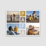 Placa «PAPÁ» collage de 4 fotos