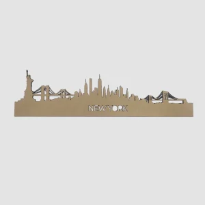 Skyline de Nueva York en madera