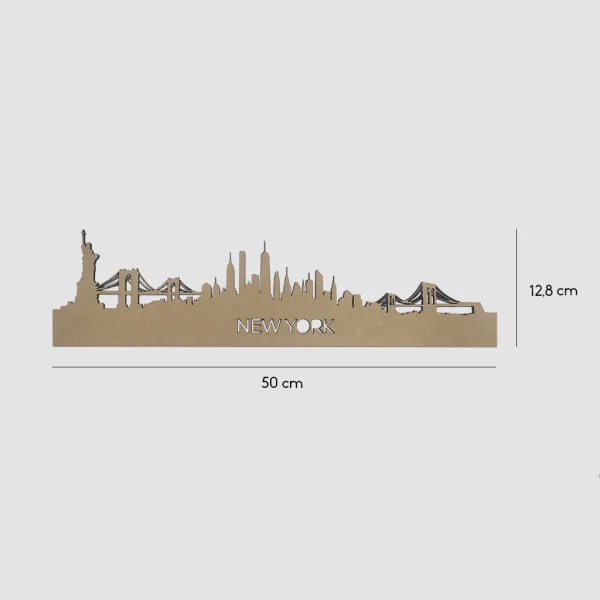 Skyline de Nueva York en madera