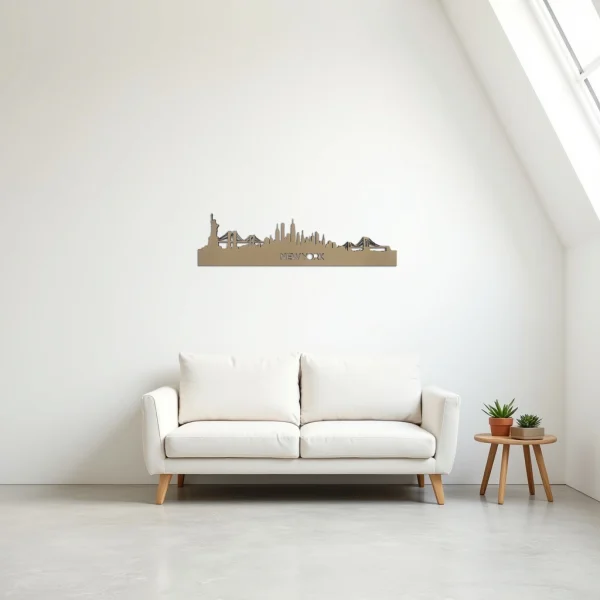 Skyline de Nueva York en madera
