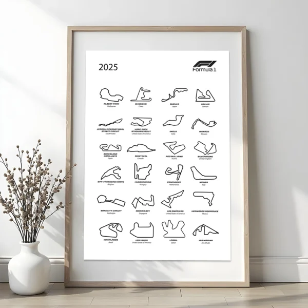 Póster "Calendario 2025 Fórmula 1"